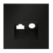 Накладка для розетки TV+RJ45 кат. 6, S70 (черный матовый)