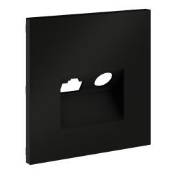 Накладка для розетки TV+RJ45 кат. 6, S70 (черный матовый)