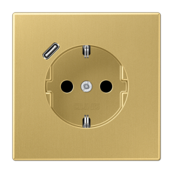 Розетка Jung LS серия Латунь классик SCHUKO® с USB-интерфейсом с 1 USB-портом типа A LS серия Латунь классик ME1520-18CC-L