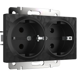 Розетка двойная с заземлением (Hammar черный) W1272008