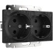 Розетка двойная с заземлением (Hammar черный) W1272008