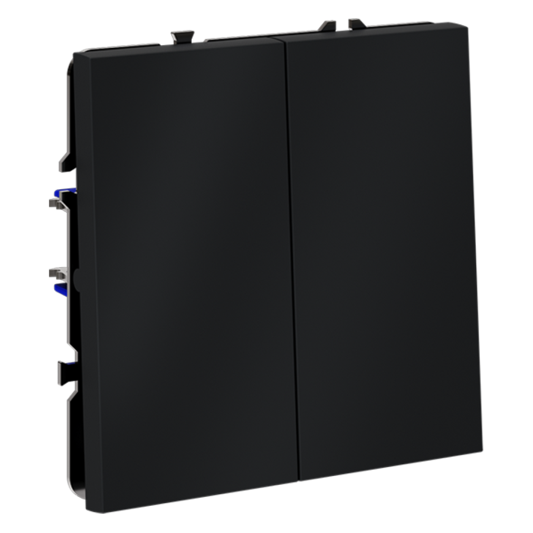 Выключатель с самовозвратом встраиваемый VOLTUM S70 двухклавишный 10А, (графит)