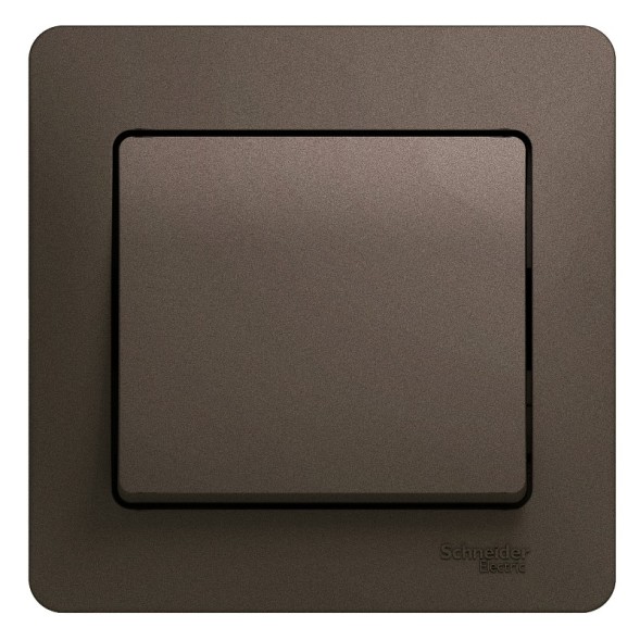 1-клавишный Выключатель, сх.1, 10АХ, в сборе Schneider Electric Glossa Шоколад GSL000812