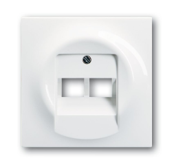 Плата центральная (накладка) ABB Impuls альпийский белый для двухпостовой телекоммуникационной розетки 0214 0215 0217 0218 с полем для надписи 2CKA001753A9004 1803-02-74