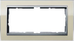 Рамка Gira Event Clear Песочный / Алюминий без перегородки 2 поста 1002776