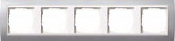 Рамка Gira Event Алюминий / Белый 5 постов 0215326