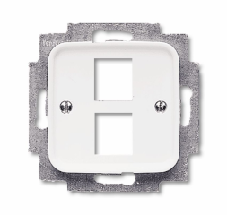 Плата центральная (накладка) ABB Reflex SI альпийский белый для 2-х разъёмов Modular Jack (артикулы 0210 0211 и 0219) 2CKA001753A3965 2561-02-214