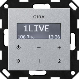 Радио Gira Event Алюминий скрытого монтажа RDS без громкоговорителя 228426