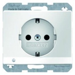 Розетка Berker Arsys полярная белизна SCHUKO с подсветкой для ориентирования 41090069