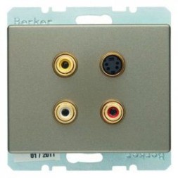 Розетка CINCH/S-VIDEO AS Berker Arsys светлая бронза 3315329011