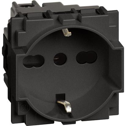 Розетка UNEL Bticino Living Now черная e bipasso 10/16A KG4140A16