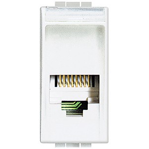 Розетка RJ-11 Bticino LivingLight Air Белый соединение К10, кат.2 N4258/11N