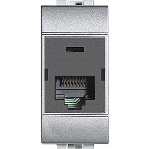 Розетка tech RJ45 Bticino LivingLight Air Алюминий UTPк5E 110 NT4262C5E