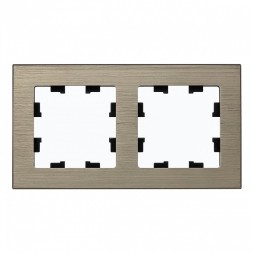 Рамка Schneider Electric Atlasdesign двойная Nature латунь металл ATN312202