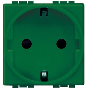 Силовая розетка Bticino LivingLight Air зеленый 2К+З, 16А L4141V