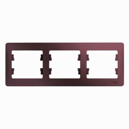 Рамка Schneider Electric Glossa Баклажановый 3 поста горизонтальная GSL001103