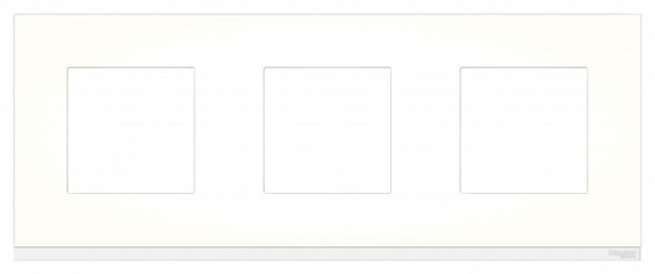 Рамка Schneider Electric Unica Pure Матовое стекло / Белый 3 поста NU600689