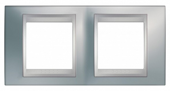 Рамка Schneider Electric Unica Top Хром матовый / Алюминий 2 поста MGU66.004.038