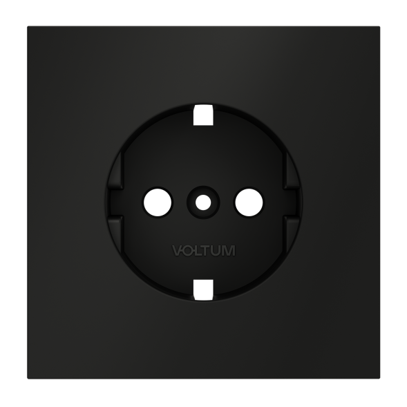 Накладка для розетки с заземлением, S70 (черный матовый)