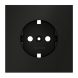Накладка для розетки с заземлением, S70 (черный матовый)