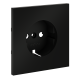 Накладка для розетки с заземлением, S70 (черный матовый)