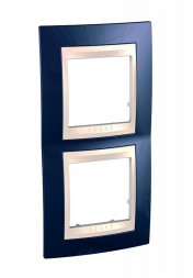 Рамка Schneider Electric Unica Хамелеон индиго / Бежевый 2 поста вертикальная MGU6.004V.542