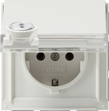 Розетка Gira TX44 Белый с запирающейся на ключ крышкой (выбранные замыкания) 044766
