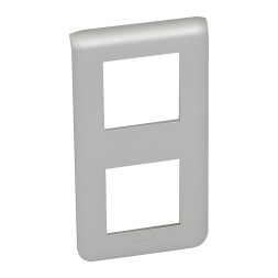 Рамка Legrand Mosaic Алюминий 2х2-модульная вертикальная 079322