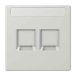 Крышка Jung LS серия светло-серый с полем для надписи для модульных гнёзд AMP NETCONNECT LS1969-25NAWELG