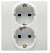 Розетка Legrand Etika белый 2 x 2К+З - немецкий стандарт - 16 А - 250 В~ 672223