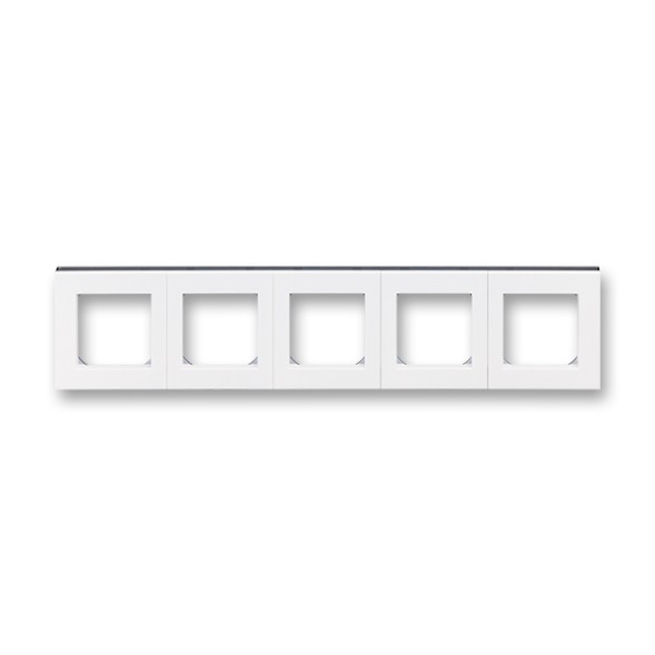 Рамка ABB Levit Белый / Дымчатый чёрный 5 постов 2CHH015050A6062 3901H-A05050 62W