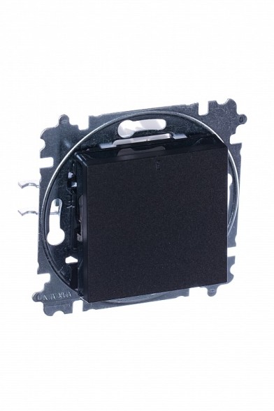 Переключатель ABB Levit ориентационная антрацит / дымчатый чёрный одноклавишный с подсветкой 2CHH590646A6063 3559H-A06446 63W