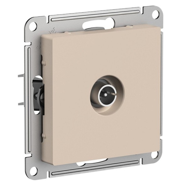ATN001292 Atlasdesign TV РОЗЕТКА проходная 4DB, механизм Песочный Schneider Electric