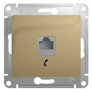 Розетка телефонная RJ11, механизм Schneider Electric Glossa Титан GSL000481T