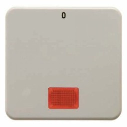 Клавиша Berker IP44 белый с красной линзой и надписью "0" с блеском Влагозащищенный скрытый монтаж 1558