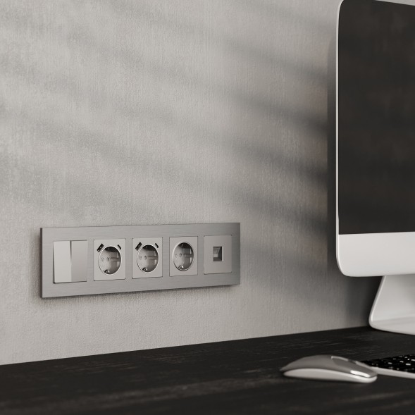 Рамка из металла на 5 постов AluMax алюминий Werkel W0053506