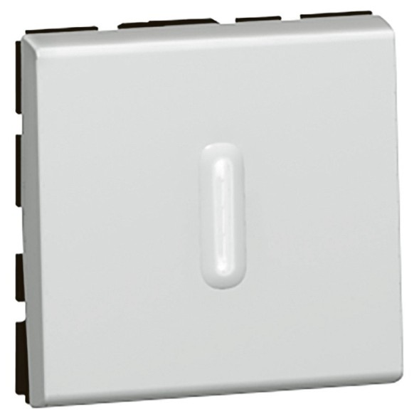 Переключатель Legrand Mosaic алюминий 10AХ с индикатором 2 модуля 079212