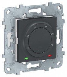 Термостат Schneider Electric Unica Studio Антрацит электронный, 8А, встроенный термодатчик NU550154
