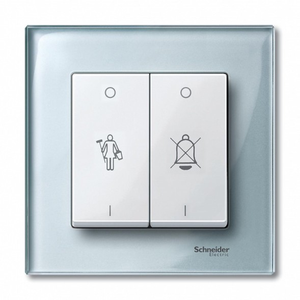 Клавиша Merten M-серия полярный белый x2 с надписями для горничной MTN432619