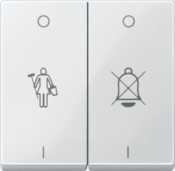 Клавиша Merten M-серия полярный белый x2 с надписями для горничной MTN432619