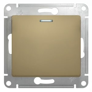 1-клавишный Выключатель с подсветкой, сх.1а, 10АХ, механизм Schneider Electric Glossa Титан GSL000413