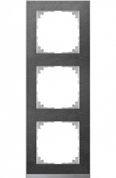 Рамка Merten M-Pure Decor Сланец / Алюминий 3 поста MTN4030-3669