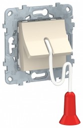 Выключатель Schneider Electric Unica Studio Бежевый со шнуром 1 м, без фиксации, сх. 1 NU522644