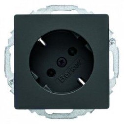 Штепсельная розетка Berker Q.1 SCHUKO Антрацит 47276086