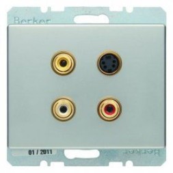 Розетка CINCH/S-VIDEO AS Berker Arsys лакированный алюминий 3315329004