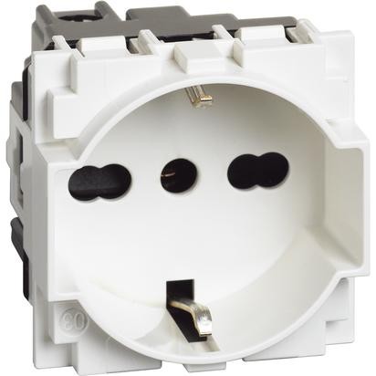 Розетка UNEL Bticino Living Now белый e bipasso 10/16A KW4140A16