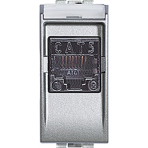 Розетка RJ45 Bticino LivingLight Алюминий Aircat 6 UTP NT4261AT6