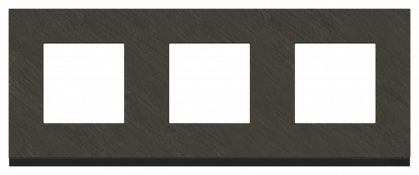 Рамка Schneider Electric Unica Pure Камень / Антрацит 3 поста NU600687