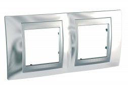 Рамка Schneider Electric Unica Top Хром / Алюминий 2 поста MGU66.004.010