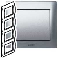 Рамка Legrand Galea Life Алюминий полированный 4-постовая вертикальная 771958